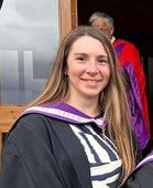 Sarah Cook at her graduation from Highland Theological College